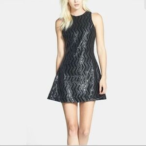 Dress The Population Womens Sequin Mini Dress Party Hoco‎ Dance Cocktail Black